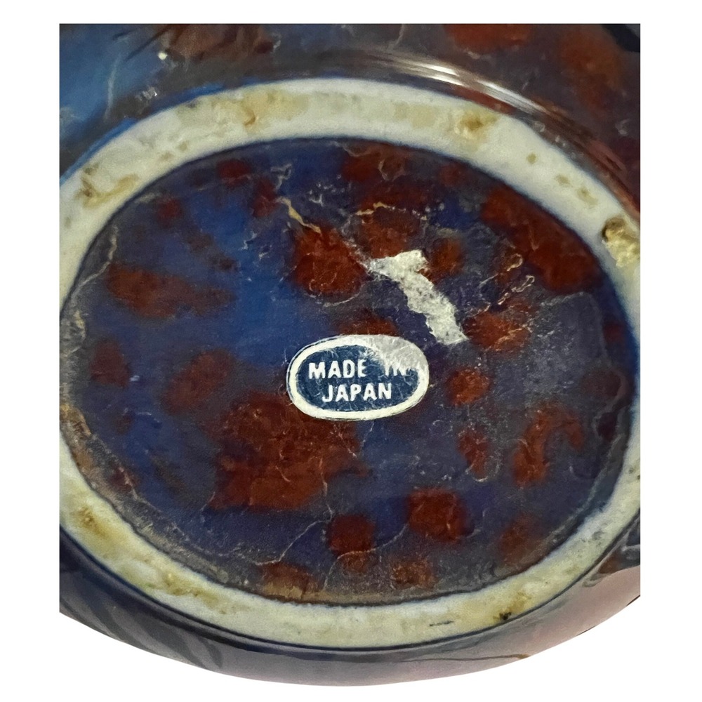 Vintage Round Vase Made in Japan Earth‎ Tones Metallic Glaze Decorative Accent - Picture 5 of 5